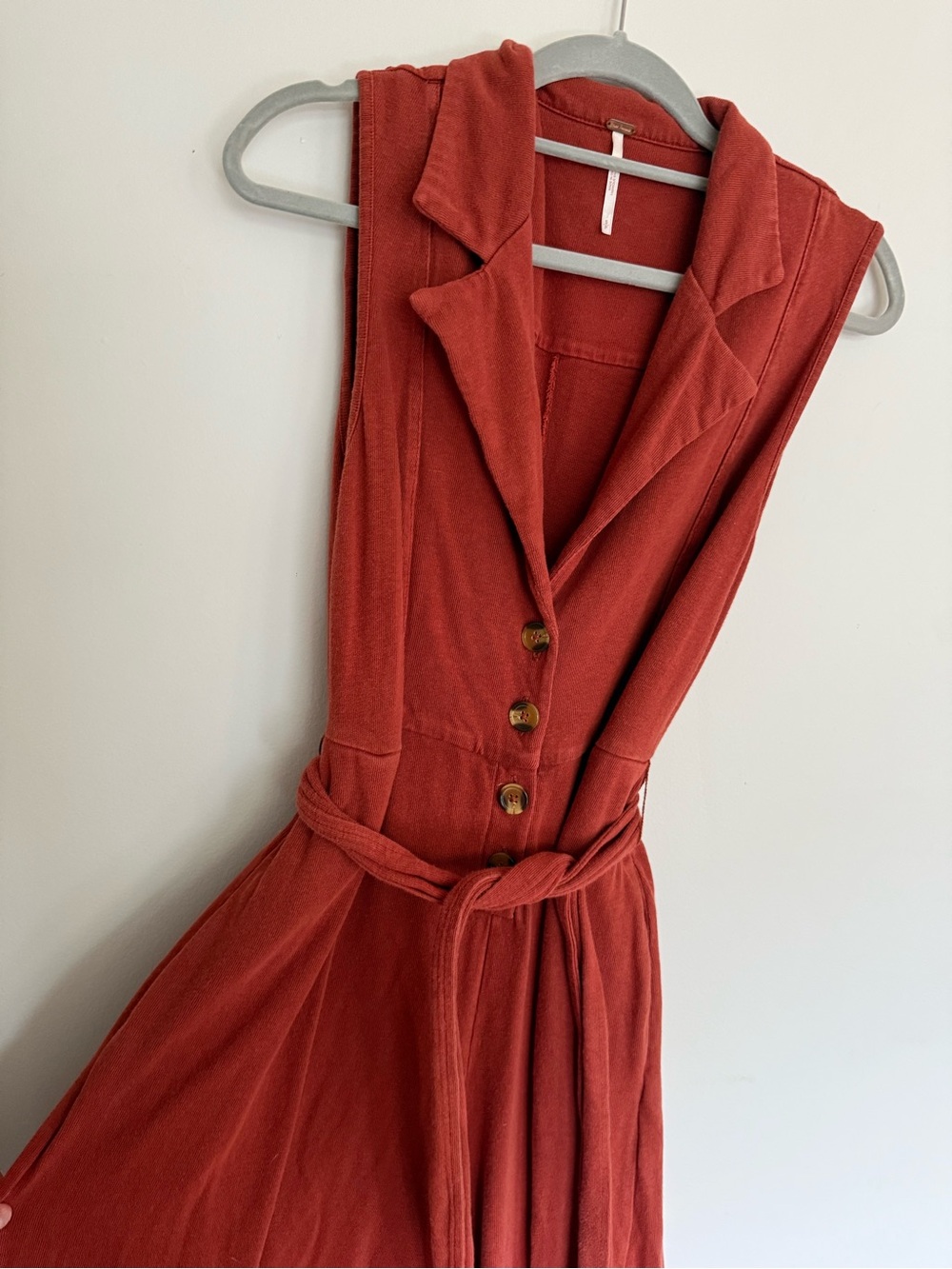 Sleeveless Jumpsuit with Tie Belt